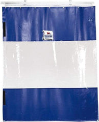 TMI, LLC - 24' Door Width x 8' Door Height PVC Solid with Vision Panel (Style) Industrial Curtain Kit - Blue/Clear - All Tool & Supply