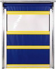 TMI, LLC - 8' Door Width x 10' Door Height PVC Solid with Vision Panel & In-Tube Motorized (Style) Roll Up Dock Screen - Blue/Yellow/Clear - All Tool & Supply