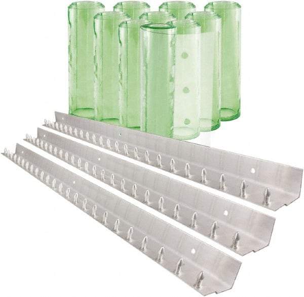 Aleco - 7' Door Width x 10' Door Height PVC Clear Smooth Antistatic Strip Door Kit - Light Green Tint - All Tool & Supply