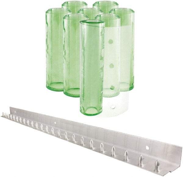 Aleco - 4' Door Width x 8' Door Height PVC Clear Smooth Antistatic Strip Door Kit - Light Green Tint - All Tool & Supply