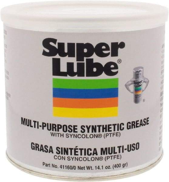 Synco Chemical - 14.1 oz Canister Synthetic Lubricant w/PTFE General Purpose Grease - Translucent White, Food Grade, 450°F Max Temp, NLGIG 0, - All Tool & Supply