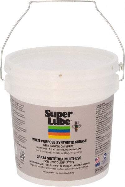 Synco Chemical - 5 Lb Pail Synthetic Lubricant w/PTFE General Purpose Grease - Translucent White, Food Grade, 450°F Max Temp, NLGIG 00, - All Tool & Supply