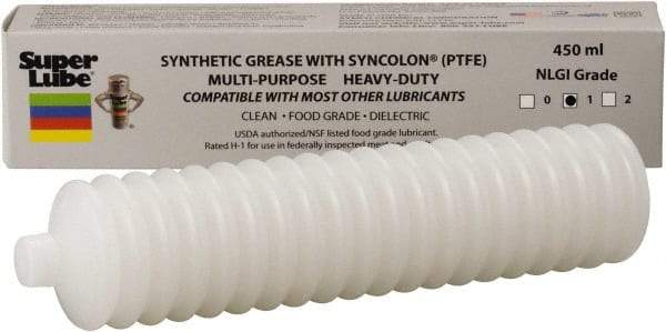 Synco Chemical - 14.1 oz Bellow Synthetic Lubricant w/PTFE General Purpose Grease - Translucent White, Food Grade, 450°F Max Temp, NLGIG 1, - All Tool & Supply