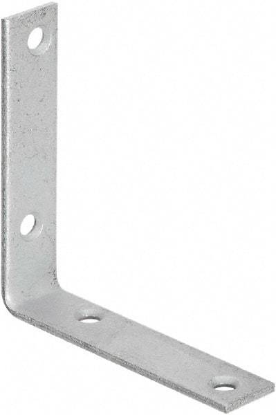 National Mfg. - 4" Long x 7/8" Wide, Galvanized Steel, Corner Brace - Galvanized - All Tool & Supply