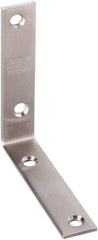 National Mfg. - 4" Long x 7/8" Wide, Stainless Steel, Corner Brace - Stainless Steel Coated - All Tool & Supply