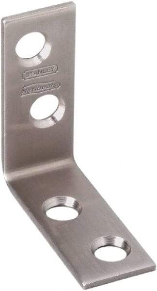 National Mfg. - 1-1/2" Long x 5/8" Wide, Stainless Steel, Corner Brace - Stainless Steel Coated - All Tool & Supply