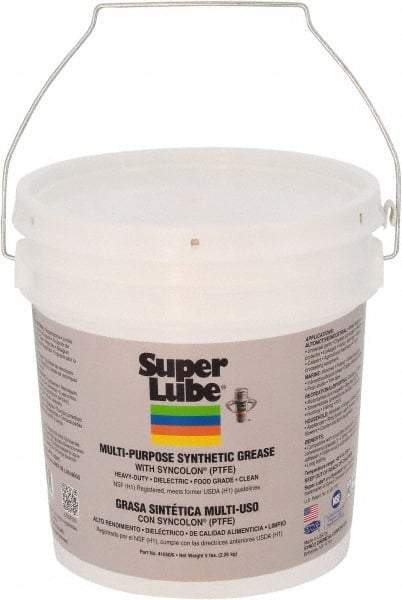 Synco Chemical - 5 Lb Pail Synthetic Lubricant w/PTFE General Purpose Grease - Translucent White, Food Grade, 450°F Max Temp, NLGIG 0, - All Tool & Supply