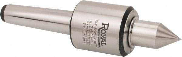 Royal Products - MT3 Morse Taper, 1.7" Head Diam Live Center - 6,000 Max RPM, 2.12" Head Length, 0.88" Point Diam, 1-3/4" Point Len, 465 Lb Max Workpc, Long Point - All Tool & Supply