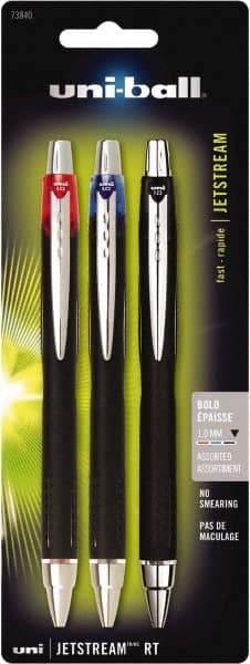 Uni-Ball - Roller Ball 1mm Retractable Pen - Black, Red & Blue - All Tool & Supply