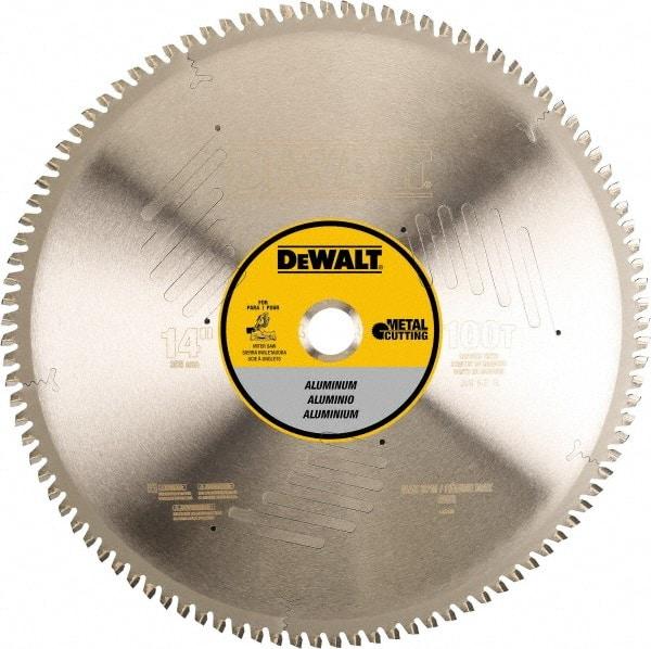 DeWALT - 14" Diam, 1" Arbor Hole Diam, 100 Tooth Wet & Dry Cut Saw Blade - Steel, Crosscutting Action, Standard Round Arbor - All Tool & Supply