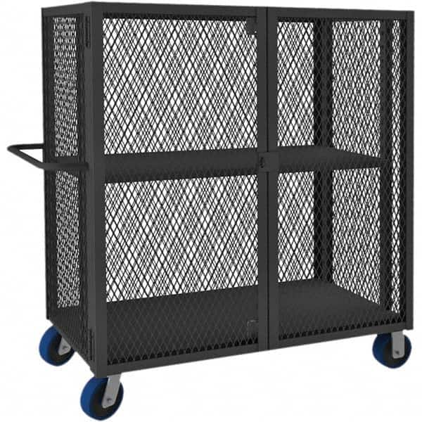 Mesh Security Truck: 2,000 lb Capacity, 2 Shelf 66-1/2″ Long, 32″ Wide, 56-7/16″ High