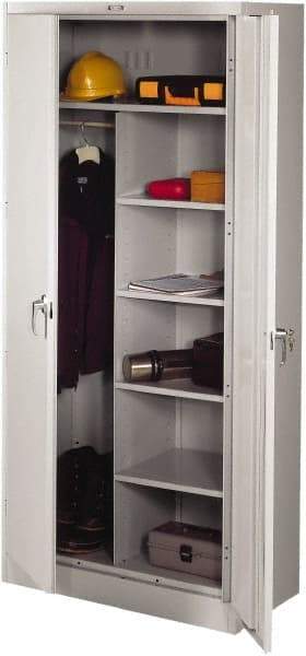 Tennsco - 6 Shelf Combination Storage Cabinet - Steel, 36" Wide x 24" Deep x 78" High, Black - All Tool & Supply