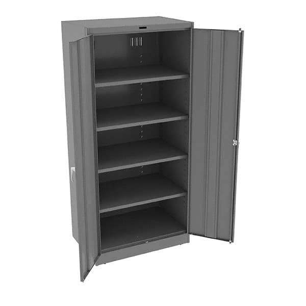 Tennsco - 5 Shelf Locking Storage Cabinet - Steel, 36" Wide x 24" Deep x 78" High, Medium Gray - All Tool & Supply