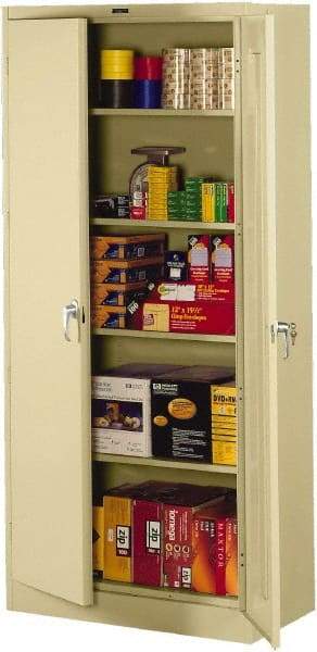 Tennsco - 5 Shelf Locking Storage Cabinet - Steel, 36" Wide x 18" Deep x 78" High, Medium Gray - All Tool & Supply