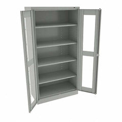 Tennsco - 5 Shelf Visible Storage Cabinet - Steel, 36" Wide x 24" Deep x 72" High, Light Gray - All Tool & Supply