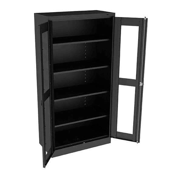 Tennsco - 5 Shelf Visible Storage Cabinet - Steel, 36" Wide x 18" Deep x 72" High, Black - All Tool & Supply