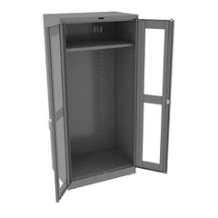 Tennsco - 2 Shelf Wardrobe Storage Cabinet - Steel, 36" Wide x 24" Deep x 78" High, Medium Gray - All Tool & Supply