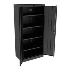 Tennsco - 5 Shelf Locking Storage Cabinet - Steel, 36" Wide x 24" Deep x 78" High, Black - All Tool & Supply