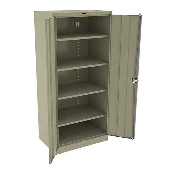 Tennsco - 5 Shelf Locking Storage Cabinet - Steel, 36" Wide x 24" Deep x 78" High, Sand - All Tool & Supply