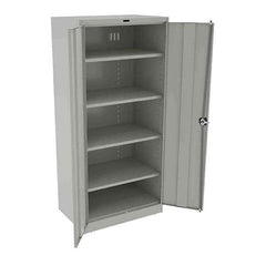 Tennsco - 5 Shelf Locking Storage Cabinet - Steel, 36" Wide x 24" Deep x 78" High, Light Gray - All Tool & Supply