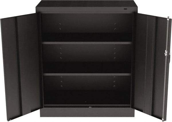 Tennsco - 3 Shelf Locking Storage Cabinet - Steel, 36" Wide x 18" Deep x 42" High, Black - All Tool & Supply