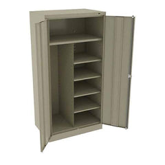 Tennsco - 6 Shelf Combination Storage Cabinet - Steel, 36" Wide x 24" Deep x 72" High, Sand - All Tool & Supply