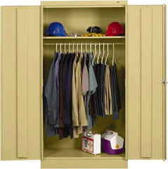 Tennsco - 2 Shelf Wardrobe Storage Cabinet - Steel, 36" Wide x 18" Deep x 72" High, Medium Gray - All Tool & Supply