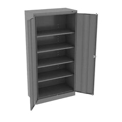 Tennsco - 5 Shelf Locking Storage Cabinet - Steel, 36" Wide x 18" Deep x 72" High, Medium Gray - All Tool & Supply