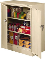 Tennsco - 3 Shelf Locking Storage Cabinet - Steel, 36" Wide x 18" Deep x 42" High, Sand - All Tool & Supply