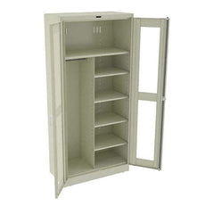 Tennsco - 6 Shelf Combination Storage Cabinet - Steel, 36" Wide x 18" Deep x 78" High, Champagne/Putty - All Tool & Supply