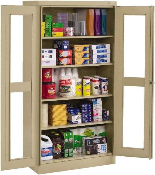 Tennsco - 5 Shelf Visible Storage Cabinet - Steel, 36" Wide x 24" Deep x 72" High, Sand - All Tool & Supply