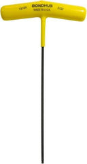 Bondhus - 3/32" Hex, T-Handle Cushion Grip, Ball End Hex Key - 6-7/64" OAL, Protanium High Torque Steel, Inch System of Measurement - All Tool & Supply