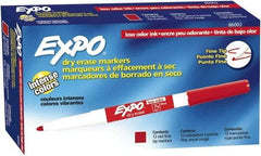 Expo - Red Low Odor Fine Tip 12 Pack Dry Erase Markers - For Use with Dry Erase Marker Boards - All Tool & Supply