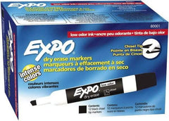 Expo - Black Low Odor Chisel Tip 12 Pack Dry Erase Markers - For Use with Dry Erase Marker Boards - All Tool & Supply