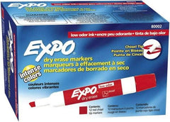 Expo - Red Low Odor Chisel Tip 12 Pack Dry Erase Markers - For Use with Dry Erase Marker Boards - All Tool & Supply