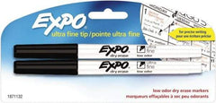 Expo - Black Low Odor Ultra Fine Tip 2 Pack Dry Erase Markers - For Use with Dry Erase Marker Boards - All Tool & Supply