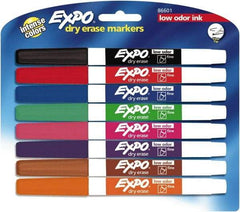 Expo - Black, Blue, Brown, Green, Orange, Pink, Purple & Red Low Odor Fine Tip 8 Pack Dry Erase Markers - For Use with Dry Erase Marker Boards - All Tool & Supply