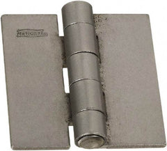 National Mfg. - 2" Long x 2" Wide Steel Full Surface Hinge - Plain Steel Finish, 5 Knuckles - All Tool & Supply