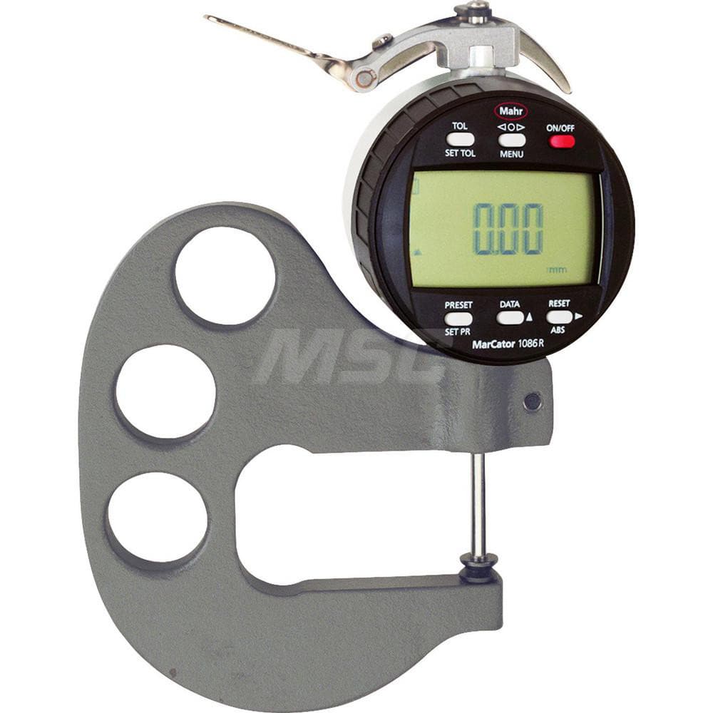 Electronic Thickness Gages; Minimum Measurement (mm): 0; Minimum Measurement (Decimal Inch): 0; Maximum Measurement (Inch): 1; Maximum Measurement (mm): 25; Resolution (mm): 0.0005; 0.001; 0.002; 0.005; 0.01; Resolution (Decimal Inch): 0.00002/0.00005/0.0