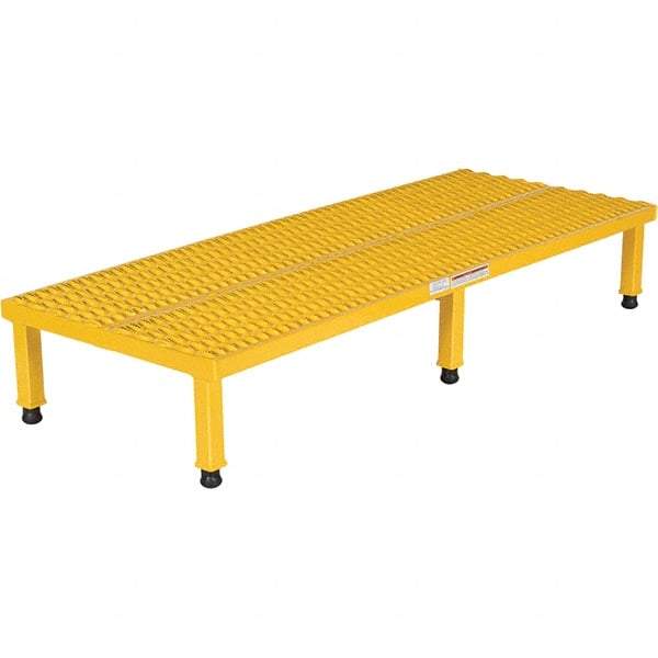 Vestil - 9" High x 24" Wide x 60" Deep, Yellow Step Stand - Steel, 500 Lb Capacity - All Tool & Supply