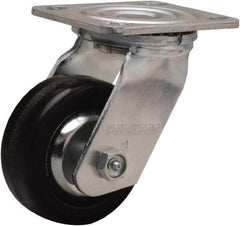 Hamilton - 4" Diam x 1-1/2" Wide x 5-5/8" OAH Top Plate Mount Swivel Caster - Phenolic, 600 Lb Capacity, Straight Roller Bearing, 4 x 4-1/2" Plate - All Tool & Supply