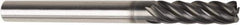 American Tool Service - 1/8", 5 Flute, Single End, Solid Carbide, 0.015" Corner Radius End Mill - 1-1/2" OAL, Right Hand Flute, 1-1/2" LOC, Right Hand Cut - All Tool & Supply