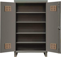 Durham - 4 Shelf Locking Storage Cabinet - Steel, 36" Wide x 24" Deep x 78" High, Gray - All Tool & Supply