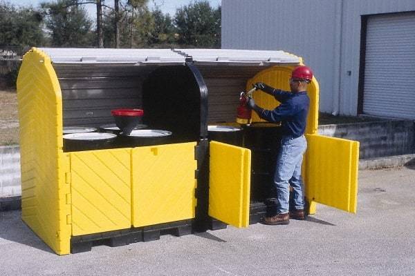 UltraTech - 75 Gal Sump, 9,000 Lb Capacity, 8 Drum, Polyethylene Spill Deck or Pallet - 68" Long x 64" Wide x 88" High, Liftable Fork, Drain Included, Low Profile, 2 x 2 Drum Configuration - All Tool & Supply