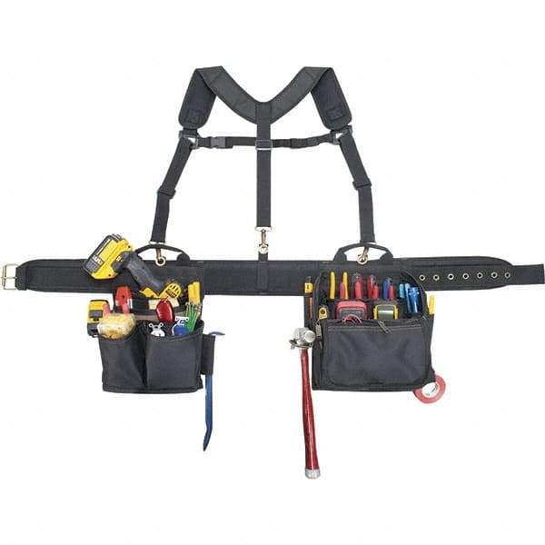 CLC - 28 Pocket Black Ballistic Polyester Combo Tool Bag System - 28" Wide x 6" Deep x 26" High - All Tool & Supply