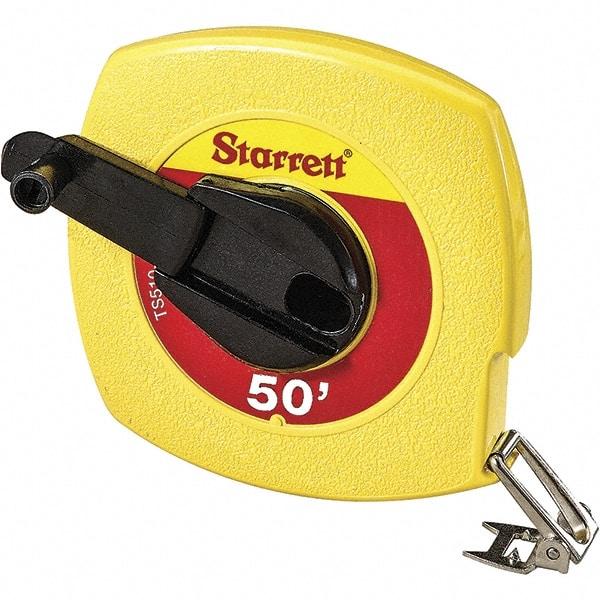 Starrett - 50' x 3/8" Yellow Blade Tape Measure - 1/8" Graduation, L1 Graduation Style, Yellow Case - All Tool & Supply