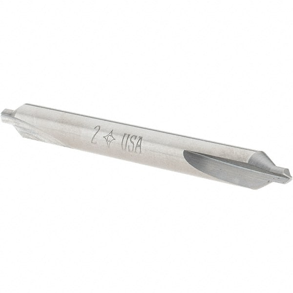 Cleveland - #2 Plain Cut 60° Incl Angle Solid Carbide Combo Drill & Countersink - All Tool & Supply