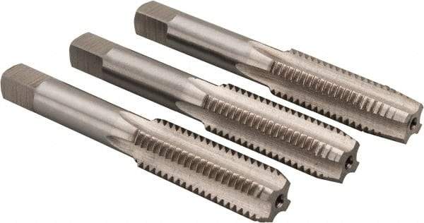 Cle-Line - M14x2.00 Metric, 4 Flute, Bottoming, Plug & Taper, Bright Finish, High Speed Steel Tap Set - Right Hand Cut, 3-37/64" OAL, 1-23/32" Thread Length, Series 0404 - All Tool & Supply