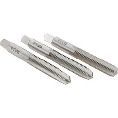 Cle-Line - M8x1.25 Metric, 4 Flute, Bottoming, Plug & Taper, Bright Finish, High Speed Steel Tap Set - Right Hand Cut, 2-23/32" OAL, 1-1/8" Thread Length, Series 0404 - All Tool & Supply