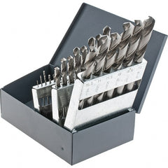 Cle-Line - 1 to 13mm, 118° Point, Bright Finish, High Speed Steel Jobber Length Drill Bit Set - All Tool & Supply